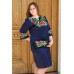 Embroidered dress Plus Size "Ukrainian Charm" navy